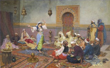 Danseuse arabe Giulio Rosati Peinture à l'huile